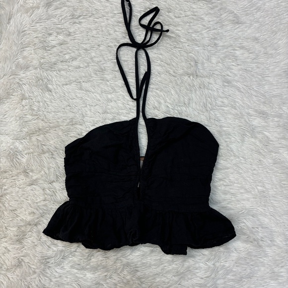 Free People Dandelion Solid Halter Top Black - Picture 4 of 6
